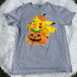 🩶5/$30 Pokémon Pikachu Jack O Latern Halloween Boys T-Shirt Size Medium
